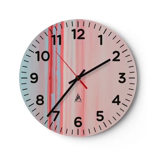 Reloj de pared - Reloj de vidrio - Abstracción al amanecer - 30x30 cm