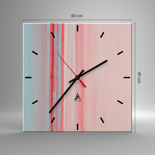 Reloj de pared - Reloj de vidrio - Abstracción al amanecer - 40x40 cm