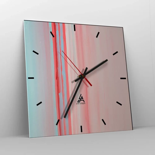 Reloj de pared - Reloj de vidrio - Abstracción al amanecer - 40x40 cm