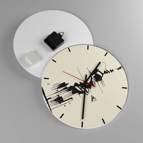 Reloj de pared - Reloj de vidrio - Abstracción apresurada - 30x30 cm