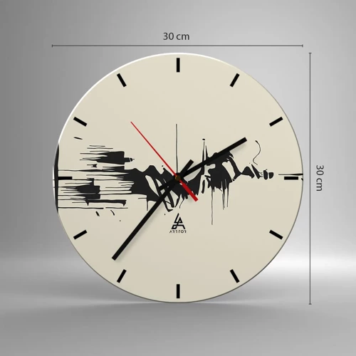 Reloj de pared - Reloj de vidrio - Abstracción apresurada - 30x30 cm