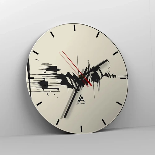 Reloj de pared - Reloj de vidrio - Abstracción apresurada - 30x30 cm