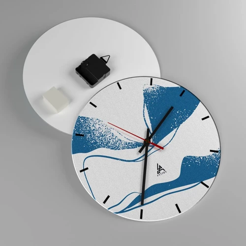 Reloj de pared - Reloj de vidrio - Abstracción con alas - 30x30 cm