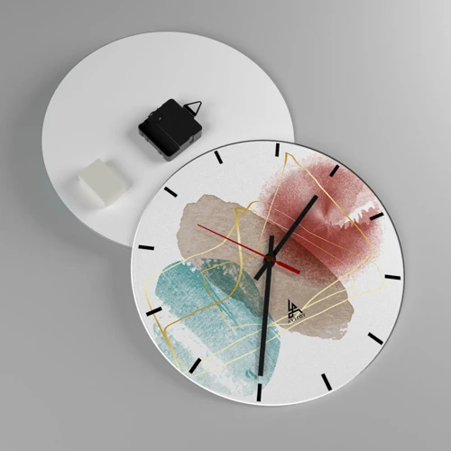 Reloj de pared - Reloj de vidrio - Abstracción coral del espacio - 30x30 cm