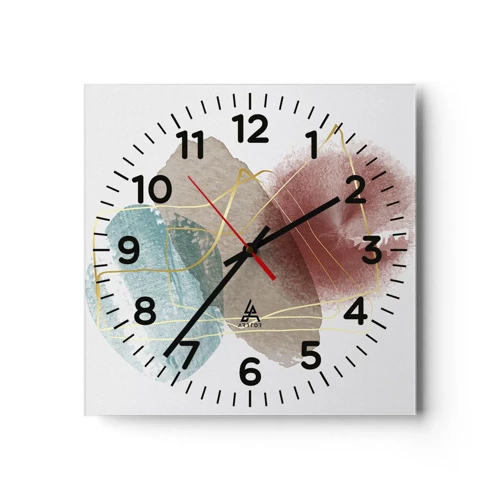 Reloj de pared - Reloj de vidrio - Abstracción coral del espacio - 40x40 cm