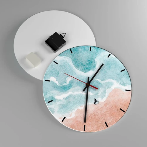 Reloj de pared - Reloj de vidrio - Abstracción de nubes - 30x30 cm