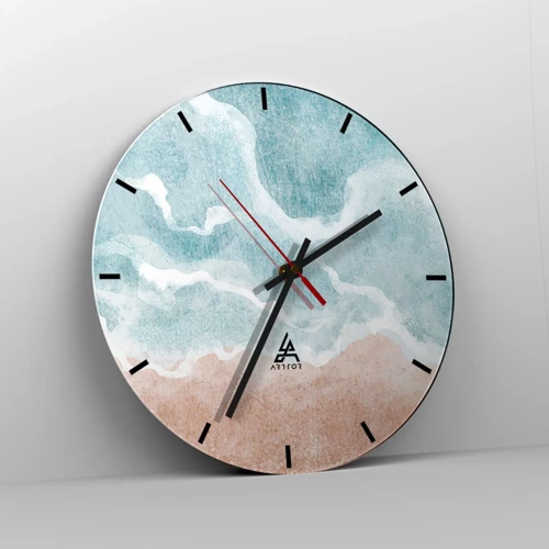 Reloj de pared - Reloj de vidrio - Abstracción de nubes - 30x30 cm