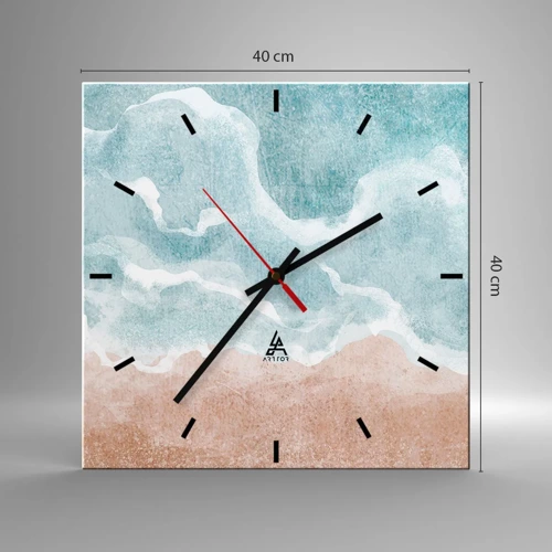 Reloj de pared - Reloj de vidrio - Abstracción de nubes - 40x40 cm