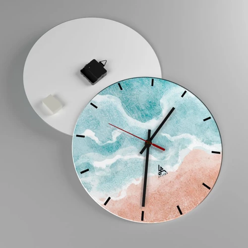 Reloj de pared - Reloj de vidrio - Abstracción de nubes - 40x40 cm