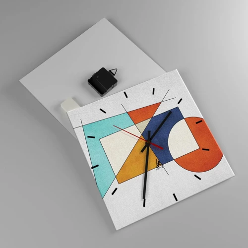 Reloj de pared - Reloj de vidrio - Abstracción: diversión modernista - 30x30 cm