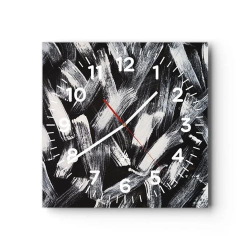 Reloj de pared - Reloj de vidrio - Abstracción en el espíritu industrial - 30x30 cm