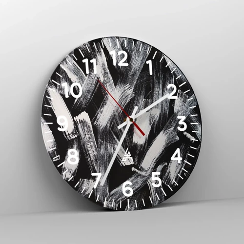 Reloj de pared - Reloj de vidrio - Abstracción en el espíritu industrial - 30x30 cm