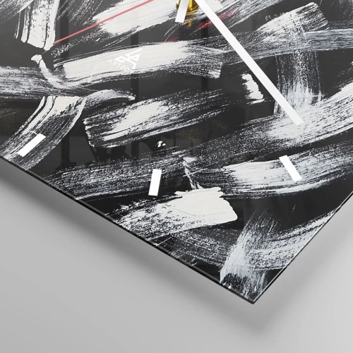 Reloj de pared - Reloj de vidrio - Abstracción en el espíritu industrial - 40x40 cm