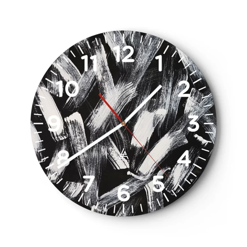 Reloj de pared - Reloj de vidrio - Abstracción en el espíritu industrial - 40x40 cm