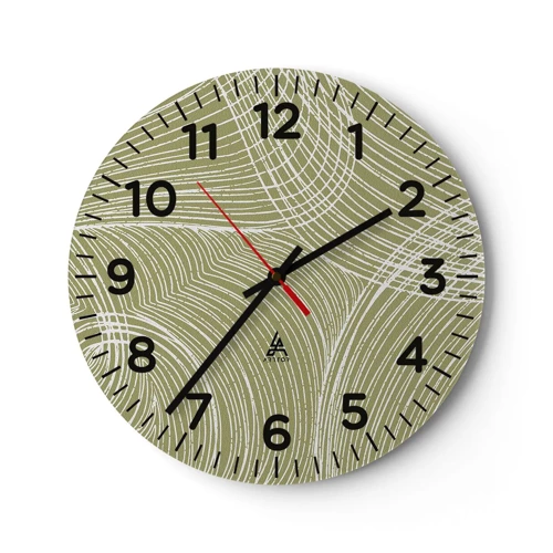 Reloj de pared - Reloj de vidrio - Abstracción intrincada en blanco - 30x30 cm
