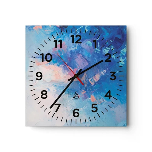 Reloj de pared - Reloj de vidrio - Abstracción invernal - 30x30 cm