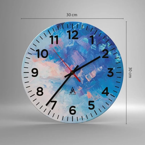 Reloj de pared - Reloj de vidrio - Abstracción invernal - 30x30 cm