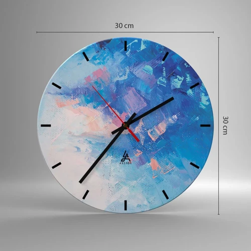 Reloj de pared - Reloj de vidrio - Abstracción invernal - 30x30 cm