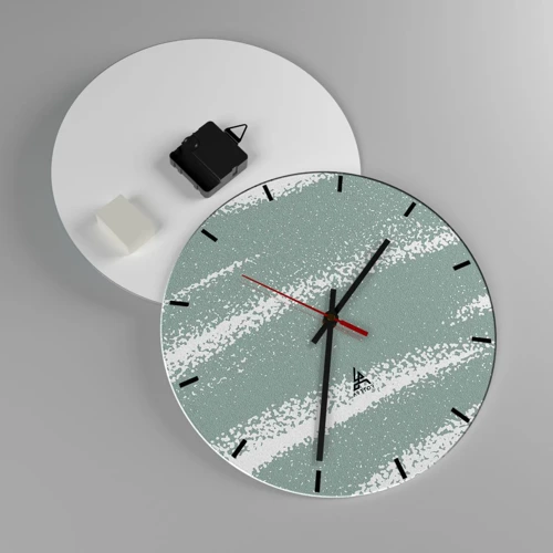 Reloj de pared - Reloj de vidrio - Abstracción invernal - 30x30 cm