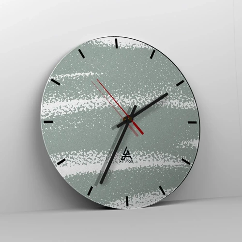 Reloj de pared - Reloj de vidrio - Abstracción invernal - 30x30 cm