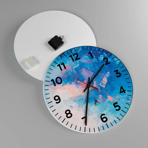 Reloj de pared - Reloj de vidrio - Abstracción invernal - 40x40 cm