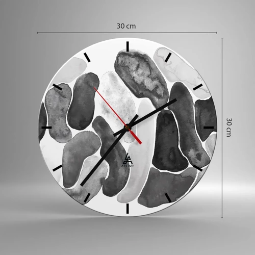 Reloj de pared - Reloj de vidrio - Abstracción pétrea - 30x30 cm