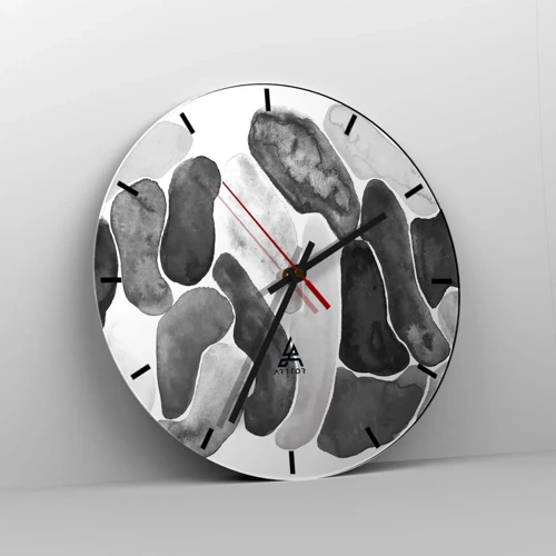 Reloj de pared - Reloj de vidrio - Abstracción pétrea - 30x30 cm