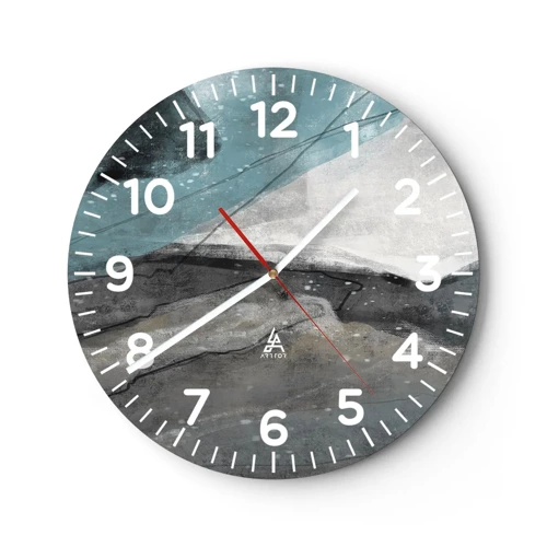 Reloj de pared - Reloj de vidrio - Abstracción: rocas y hielo - 30x30 cm