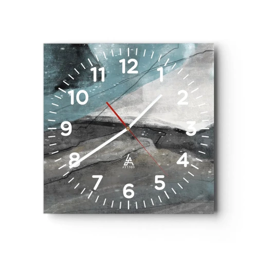 Reloj de pared - Reloj de vidrio - Abstracción: rocas y hielo - 40x40 cm