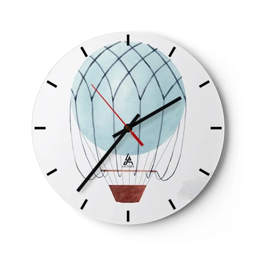 Reloj de pared - Reloj de vidrio - Acariciando las nubes - 30x30 cm