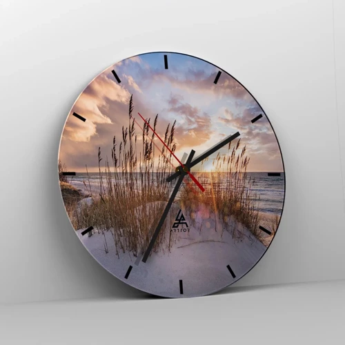 Reloj de pared - Reloj de vidrio - Adiós al sol y al viento - 30x30 cm