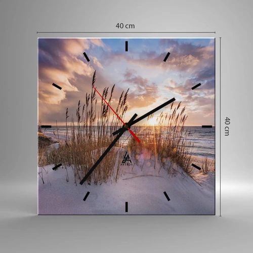 Reloj de pared - Reloj de vidrio - Adiós al sol y al viento - 40x40 cm