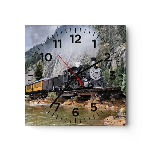 Reloj de pared - Reloj de vidrio - ¿Adónde me llevas? - 30x30 cm