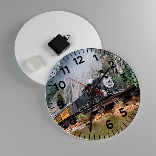 Reloj de pared - Reloj de vidrio - ¿Adónde me llevas? - 30x30 cm