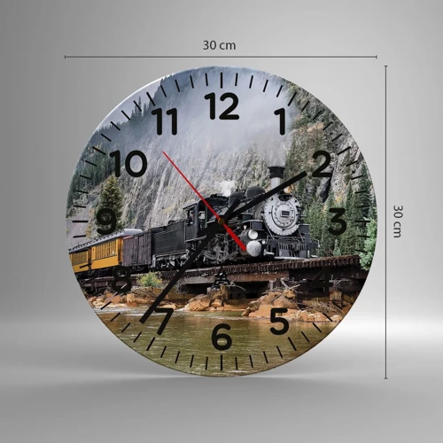 Reloj de pared - Reloj de vidrio - ¿Adónde me llevas? - 30x30 cm