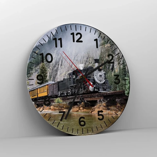 Reloj de pared - Reloj de vidrio - ¿Adónde me llevas? - 30x30 cm