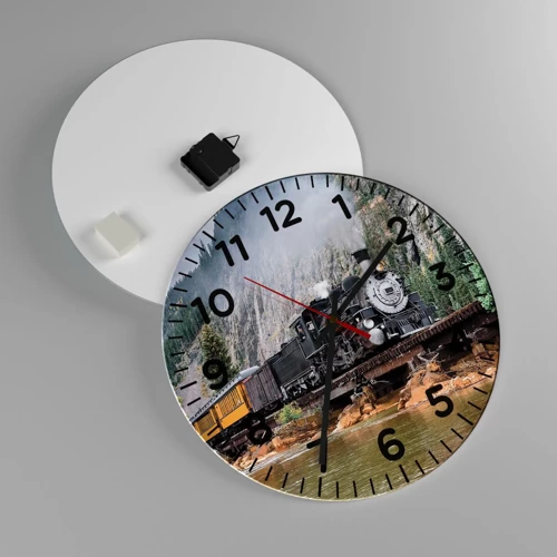 Reloj de pared - Reloj de vidrio - ¿Adónde me llevas? - 40x40 cm