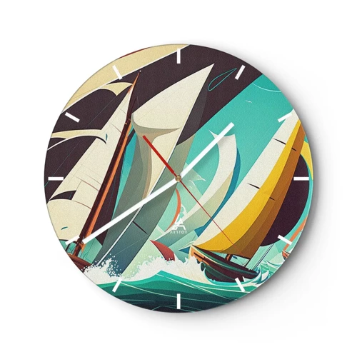 Reloj de pared - Reloj de vidrio - Afrontar los elementos - 30x30 cm