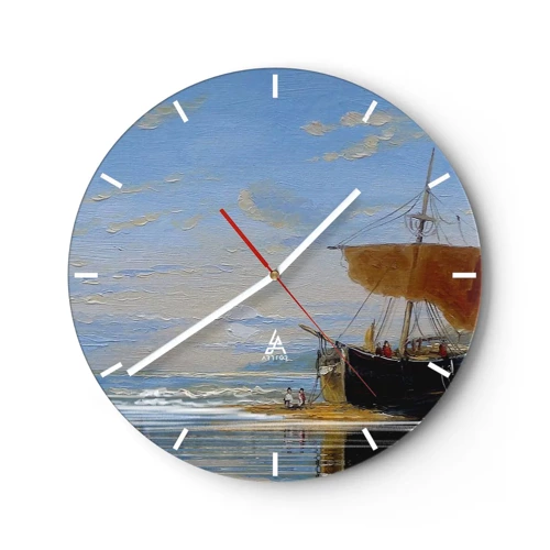 Reloj de pared - Reloj de vidrio - Agua, tierra, aire - 30x30 cm