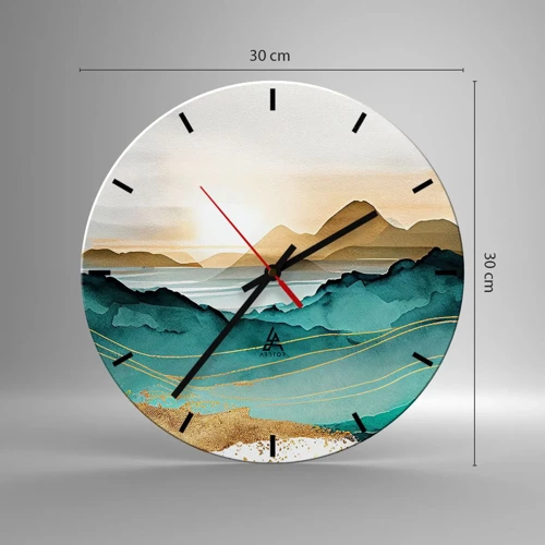 Reloj de pared - Reloj de vidrio - Al borde de la abstracción - paisaje - 30x30 cm