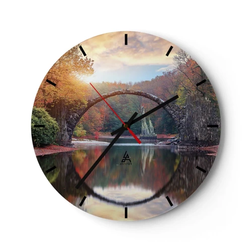 Reloj de pared - Reloj de vidrio - Al otro lado del espejo - 30x30 cm