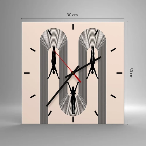 Reloj de pared - Reloj de vidrio - Al revés, o no - 30x30 cm