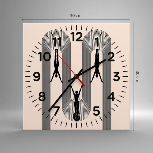 Reloj de pared - Reloj de vidrio - Al revés, o no - 30x30 cm