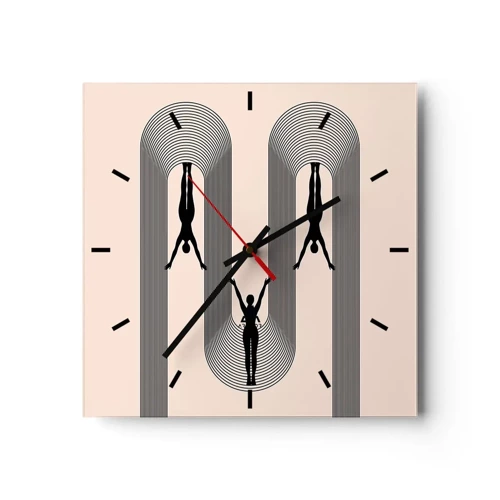 Reloj de pared - Reloj de vidrio - Al revés, o no - 40x40 cm