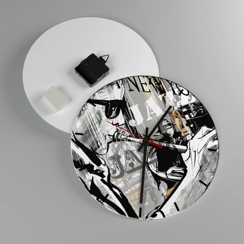 Reloj de pared - Reloj de vidrio - Al ritmo de Nueva York - 30x30 cm