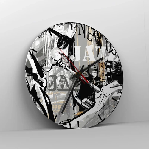 Reloj de pared - Reloj de vidrio - Al ritmo de Nueva York - 30x30 cm