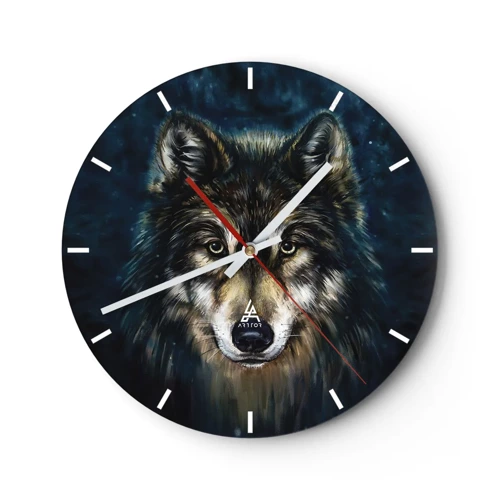 Reloj de pared - Reloj de vidrio - ¿Alfa? Y omega - 30x30 cm