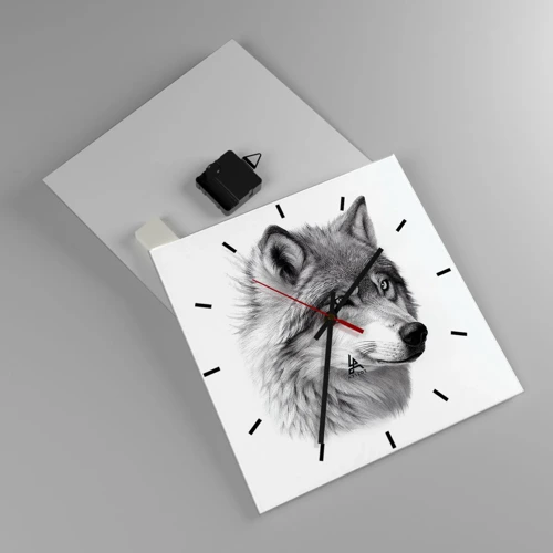 Reloj de pared - Reloj de vidrio - Alfa - sin duda - 30x30 cm