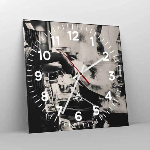 Reloj de pared - Reloj de vidrio - Alquimia de sabores - 30x30 cm