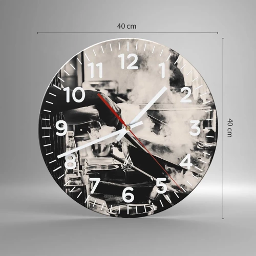 Reloj de pared - Reloj de vidrio - Alquimia de sabores - 40x40 cm
